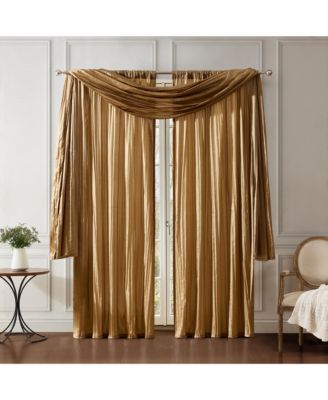 Elrene Home Fashions Athena Faux Silk Window Curtain and Scarf Set