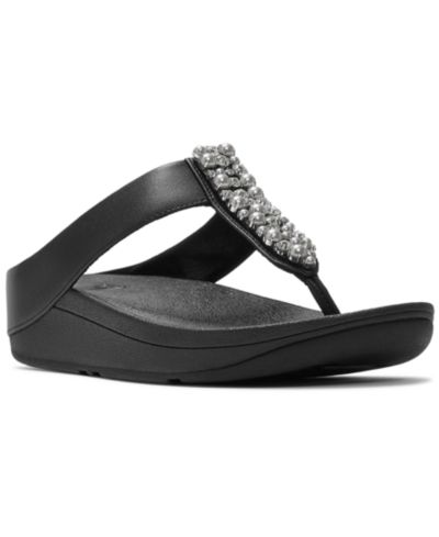 FitFlop Женские шлепанцы Fino с имитацией жемчуга и кристаллов
