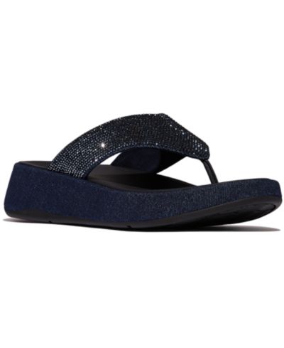 FitFlop Женские сандалии F-Mode из денима с декором Hotfix