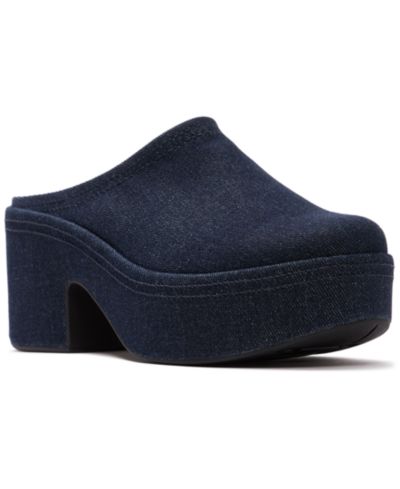 FitFlop Женские мюли на платформе из денима Heeled Slip-On
