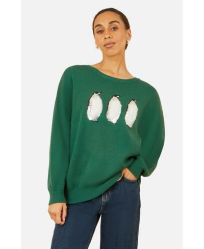 Yumi Women's Penguin Knitted Jumper