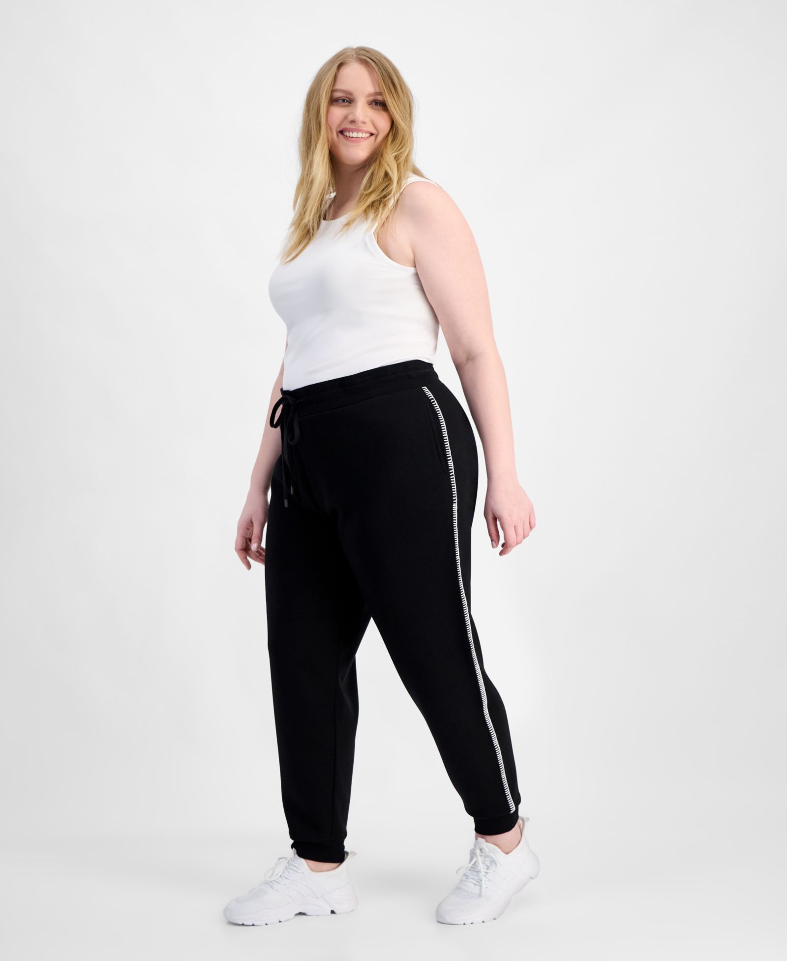 And Now This Trendy Plus Size High Rise Drawstring Jogger Pants, Macy's Exclusive