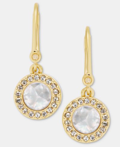 DKNY Mother of Pearl Inlay Statement Drop Earrings