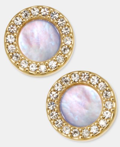 Серьги-гвоздики DKNY с перламутром