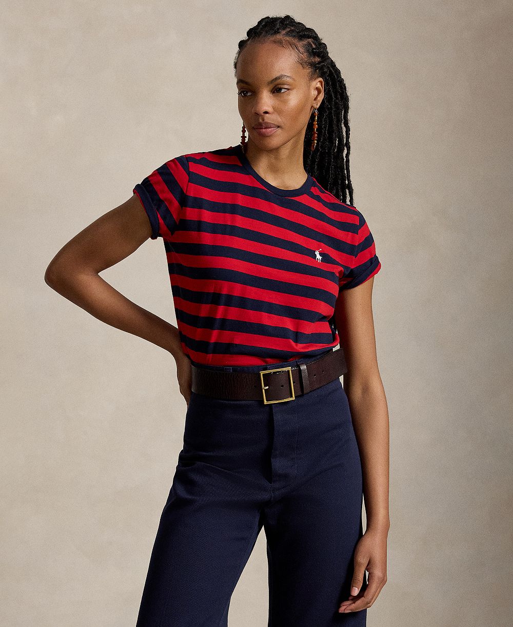 Polo Ralph Lauren Women's Striped Crewneck Short-Sleeve T-Shirt