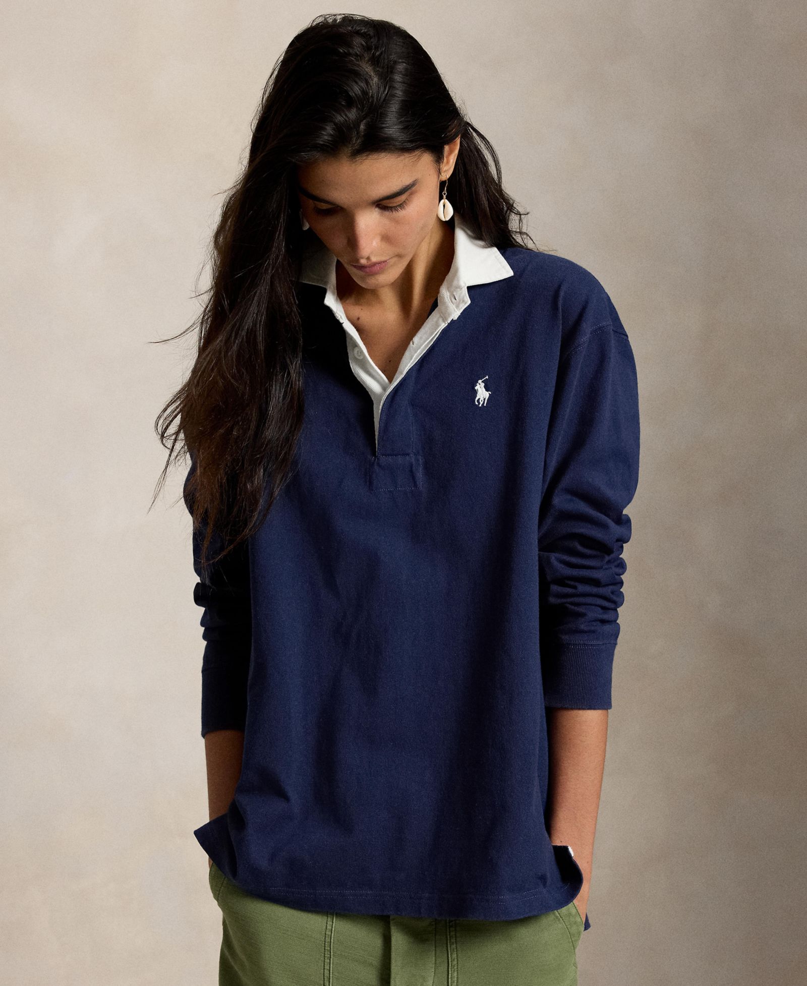 Женская рубашка Polo Ralph Lauren Oversized Rugby Collar