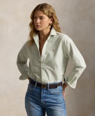 Женская рубашка Polo Ralph Lauren с воротником и свободным кроем
