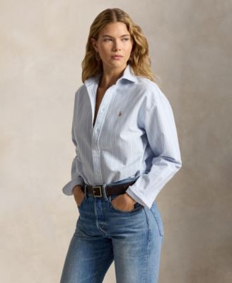 Женская рубашка Polo Ralph Lauren с воротником и свободным кроем