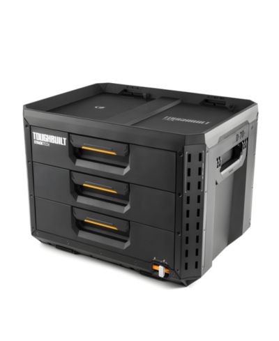 ToughBuilt StackTech ящик для инструментов на 3 ящика, прочный пластиковый органайзер для хранения