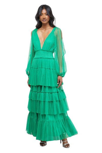 Warehouse Women's Cinched Waist Maxi Dress
