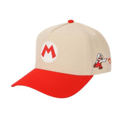 Кепка SUPER MARIO Men's Bros Fire Mario White and Red Retro Grandpa Snapback