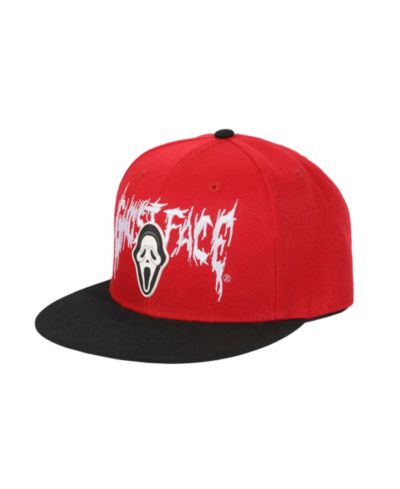 Мужская бейсболка Ghostface Mask Rubber Badge Red Flat Bill