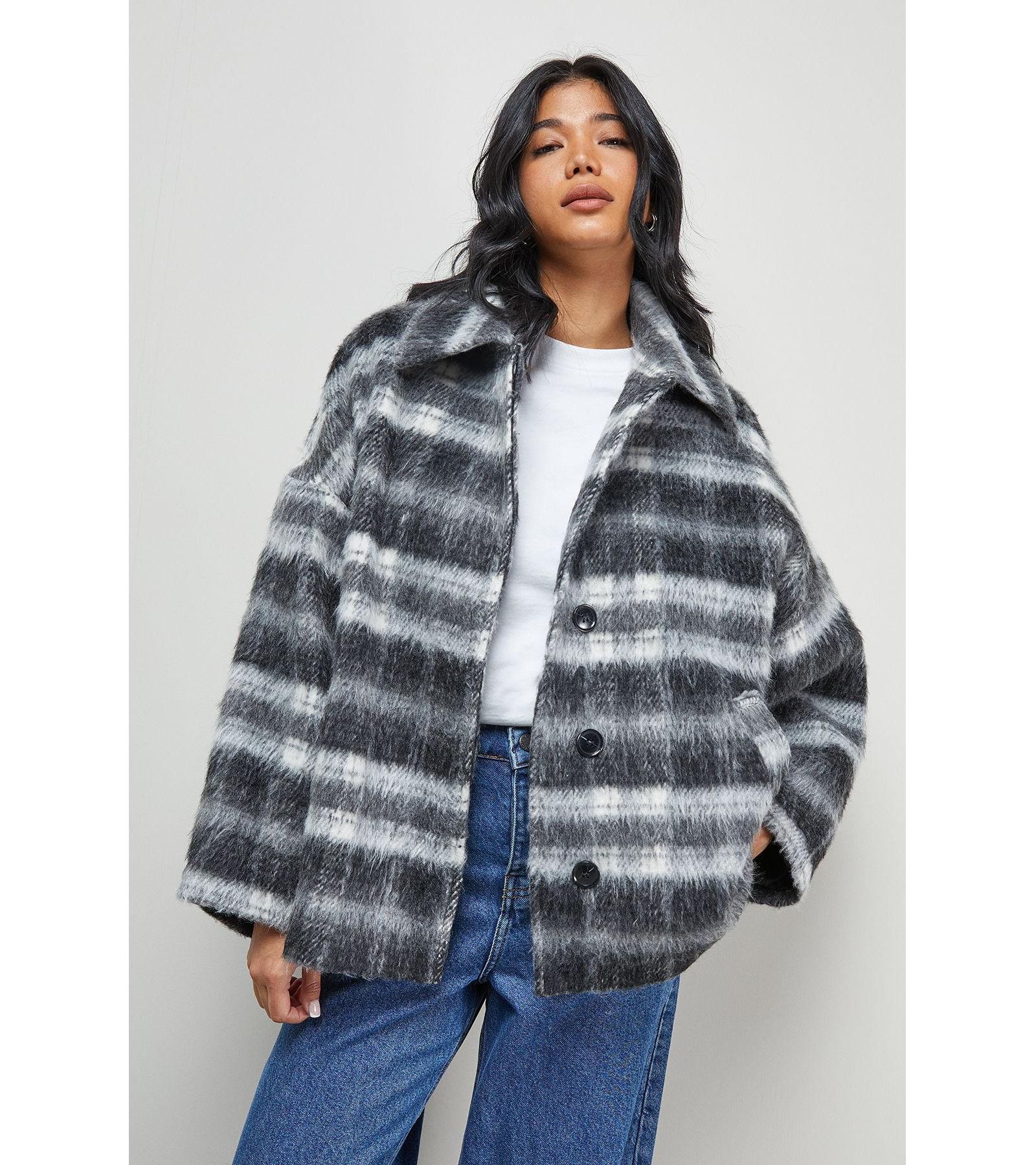 Женское короткое пальто Warehouse Check Oversized