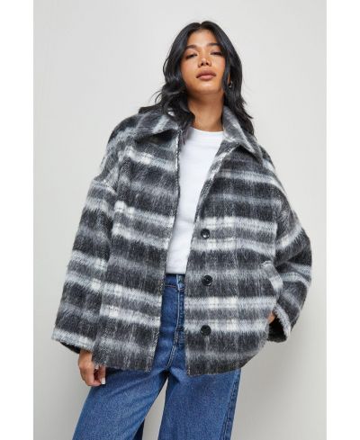 Женское короткое пальто Warehouse Check Oversized