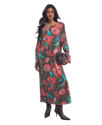 Warehouse Women's Sequin Column Midi Dress