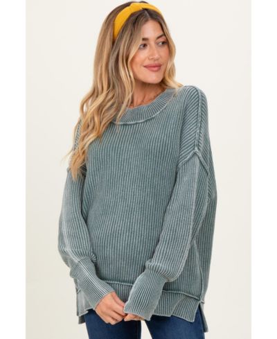 Женский оверсайз свитер Pinkblush Jade Washed с разрезом сбоку