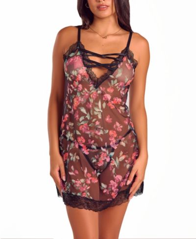 Женский комплект нижнего белья iCollection Floral Lace Up Chemise