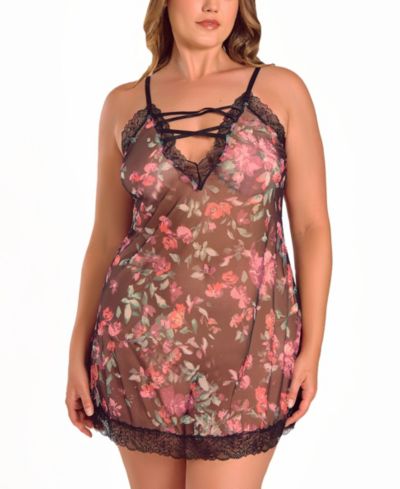 iCollection комплект нижнего белья Plus Size с цветочным кружевом