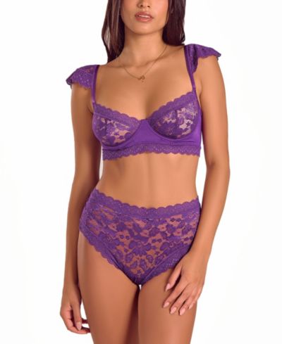 Женский комплект нижнего белья iCollection Purple Stretch Lace Bralette