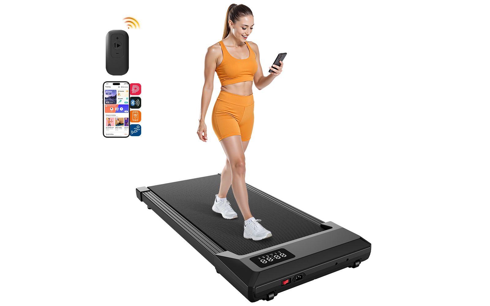 DeerRun Беговая дорожка 35.43 inches Smart Treadmills для дома и офиса, 2.5HP