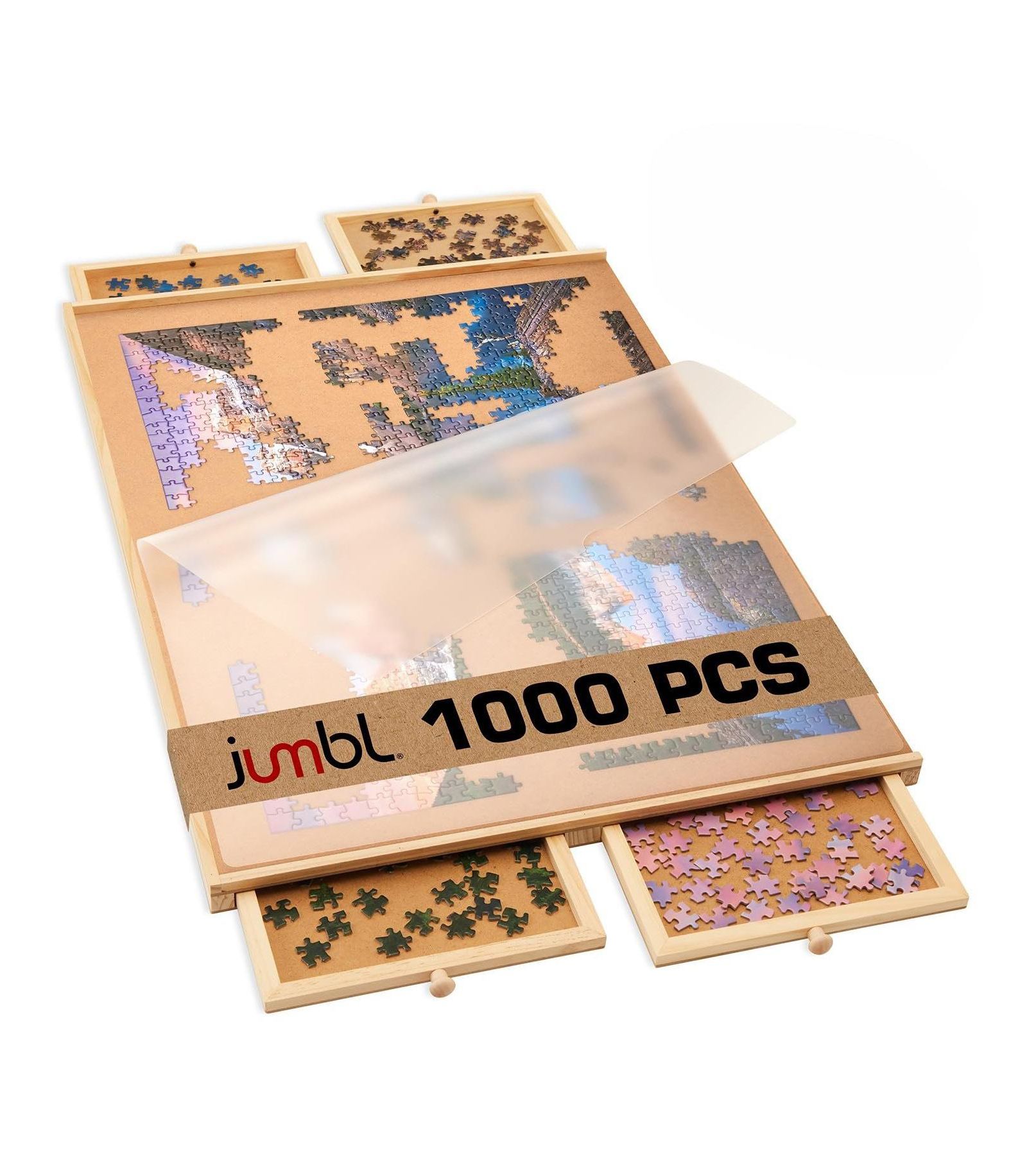 Игровой стол-пазл Jumbl 1000-Piece Puzzle Board с ящиками и крышкой