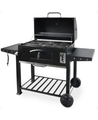Угольный гриль Grill Boss 32 Inch Charcoal BBQ Grill с боковыми полками и термометром