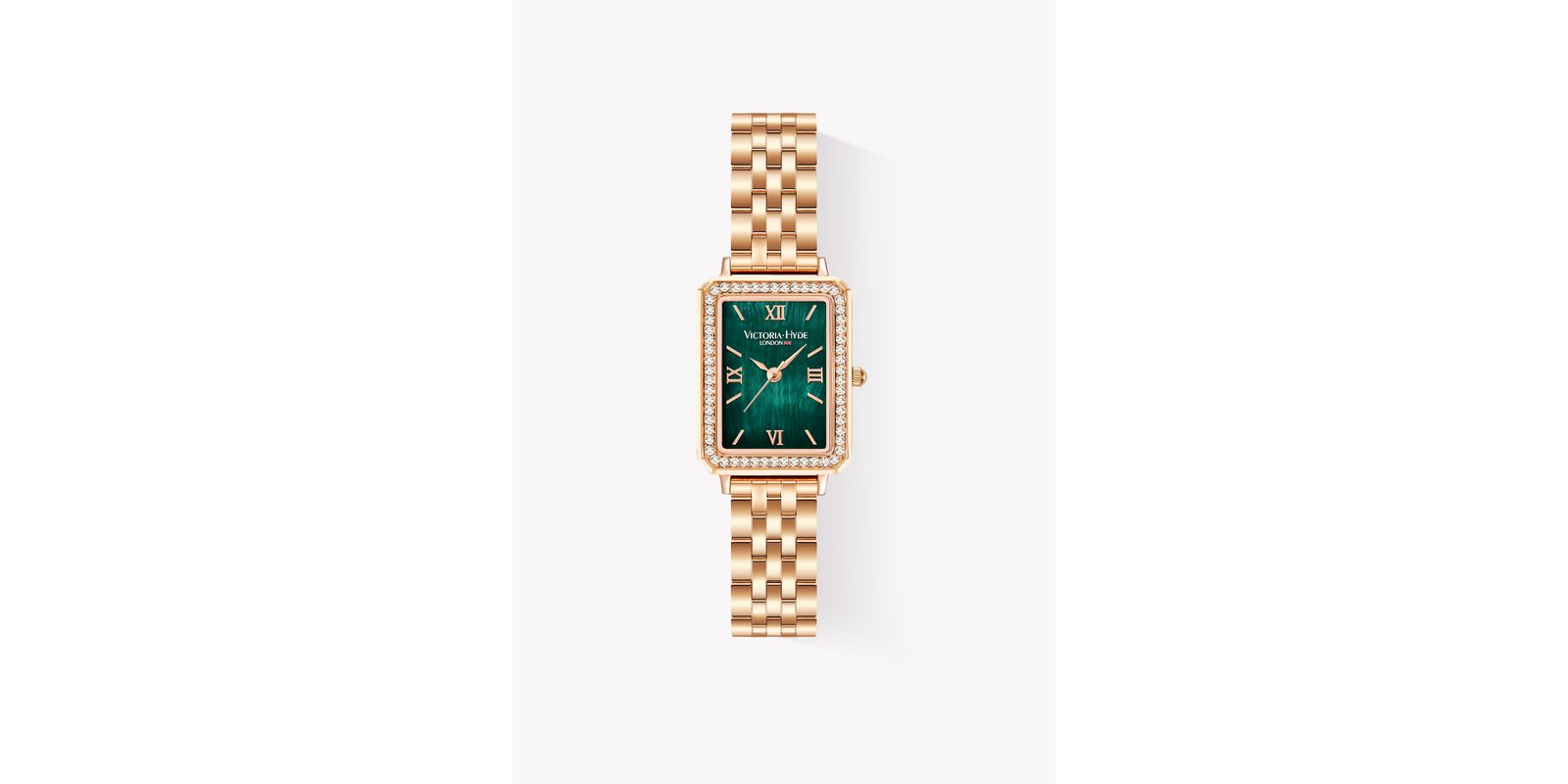 Victoria Hyde Women's Crystals Watch Westminster Green Rose Gold Watch