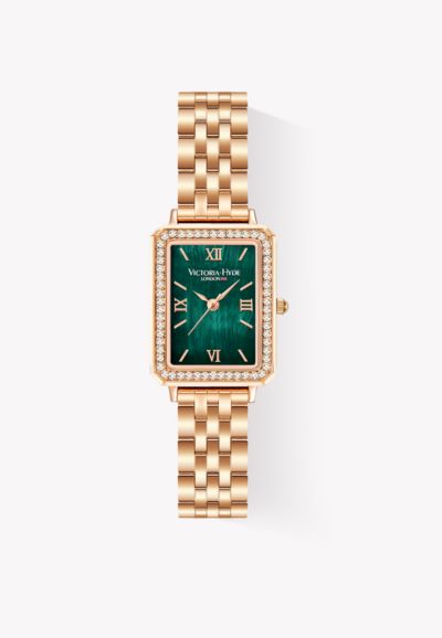 Victoria Hyde Women's Crystals Watch Westminster Green Rose Gold Watch