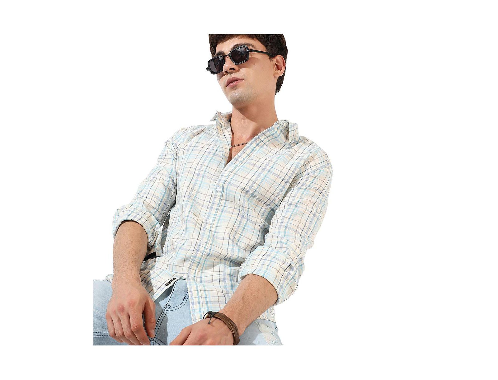 Campus Sutra Men's Multicolour Checkered Regular Fit Casual Shirt