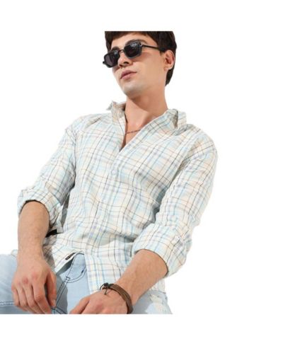 Campus Sutra Men's Multicolour Checkered Regular Fit Casual Shirt