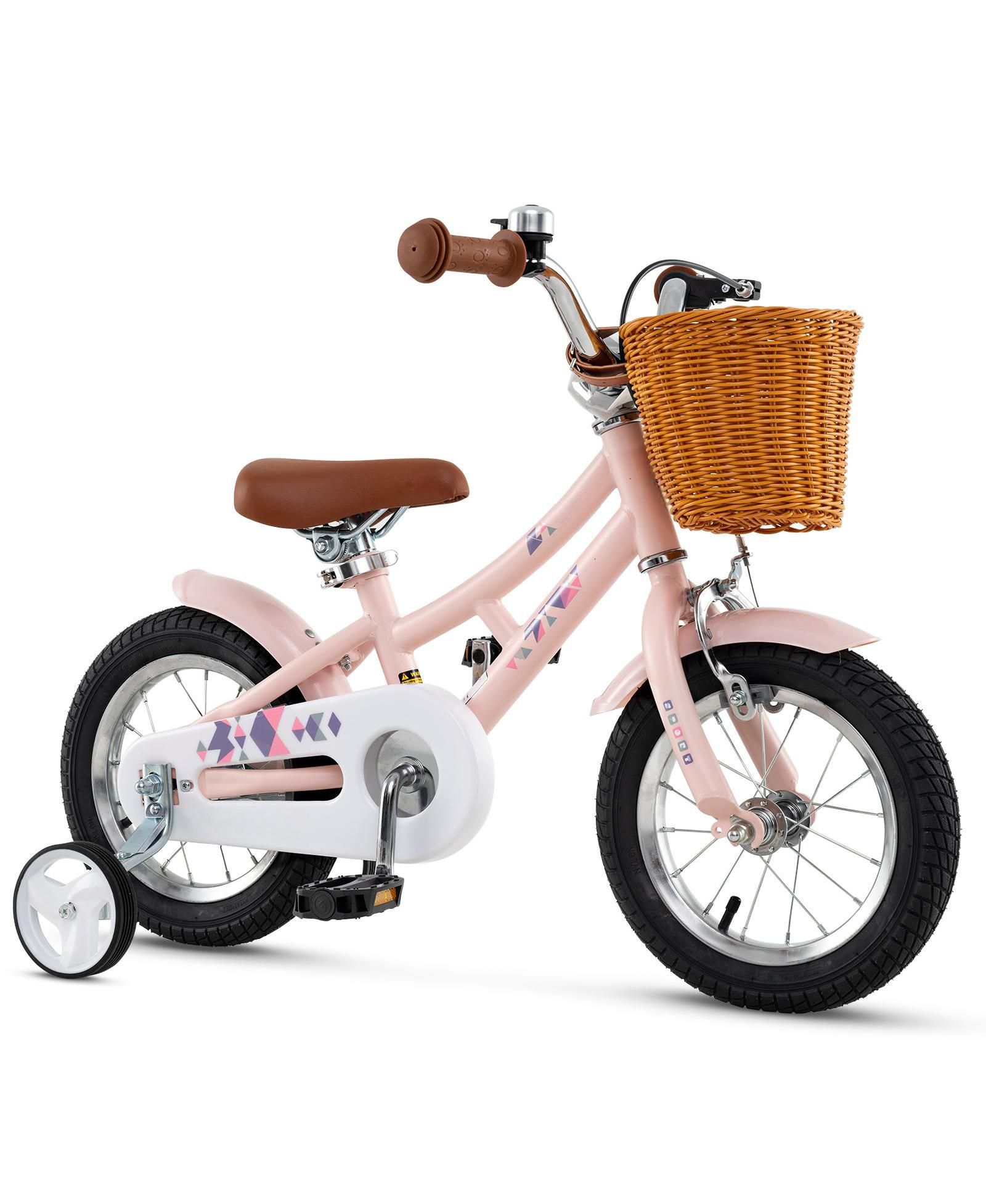 Детский велосипед HONGGE 12-Inch Retro с корзиной, Pink