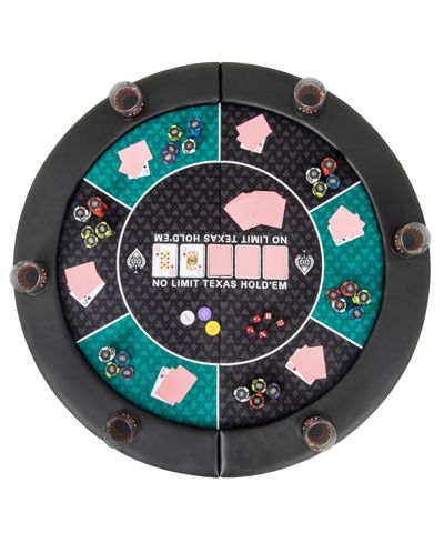 Складной стол для покера HONGGE 48-Inch для 6 игроков с подстаканниками и сумкой