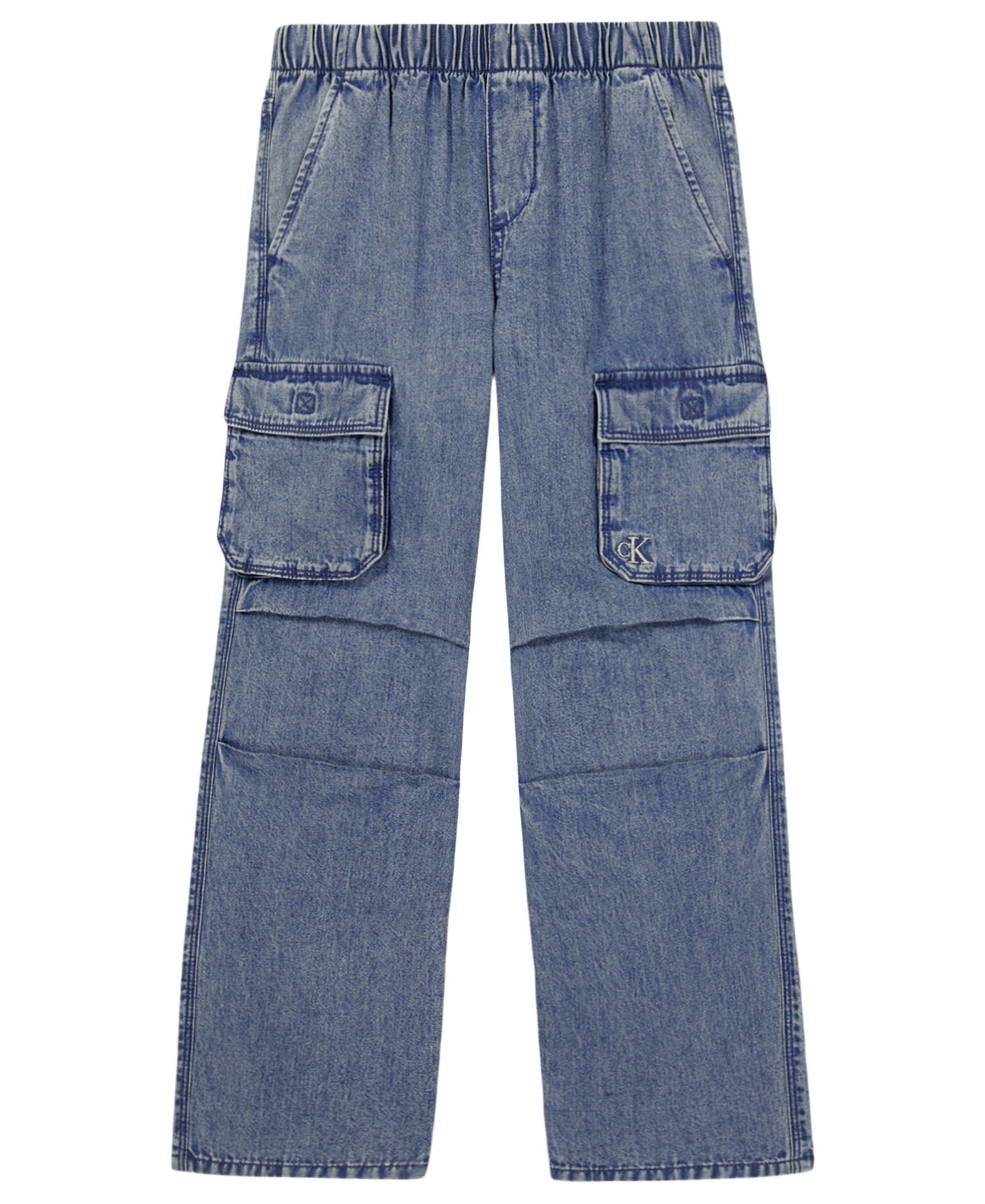 Calvin Klein Girls' 7-16 Denim Pull-On Cargo Pants