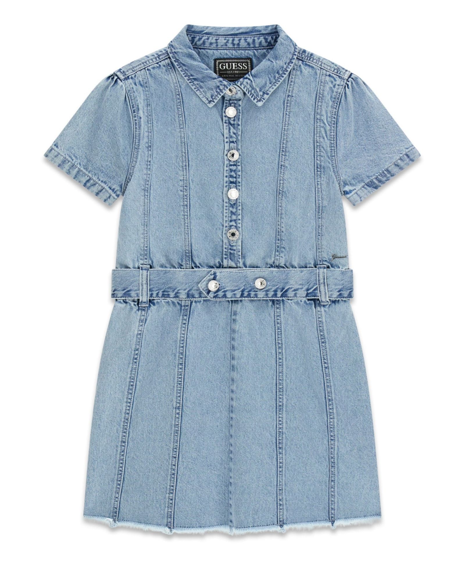 GUESS Девочка 7-16 Short-Sleeve Denim Dress