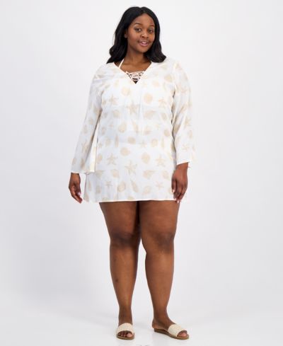 Пляжное платье-туника Plus Size Raviya Printed Cover-Up
