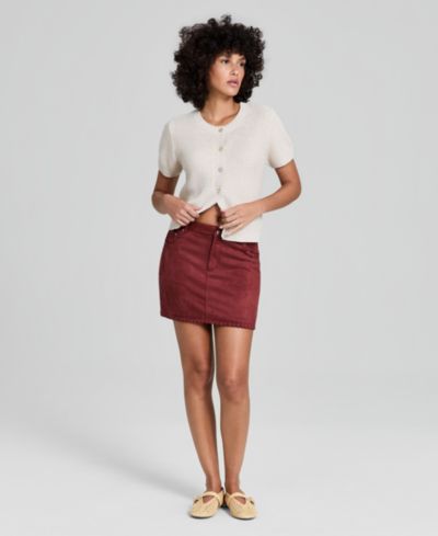 And Now This Women's Faux-Suede Woven Mini Skirt, Macy's Exclusive