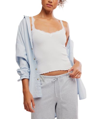 Free People Women's Spring Fever Lace Detail V-Neck Cami Top