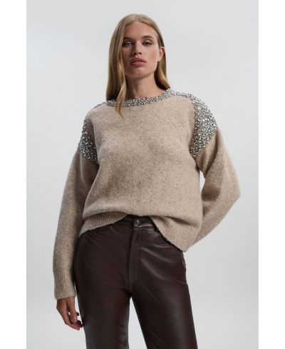 Женский джемпер Karen Millen Embellished Trim Cosy Knit