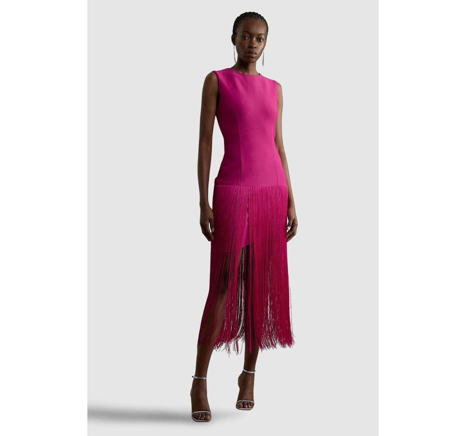 Karen Millen Women's Tassel Hem Knitted Dress
