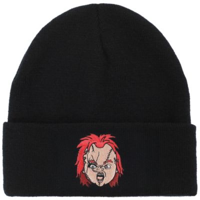 Мужская вязаная шапка Chucky Embroidery Black Acrylic Knit Standard Cuff Beanie