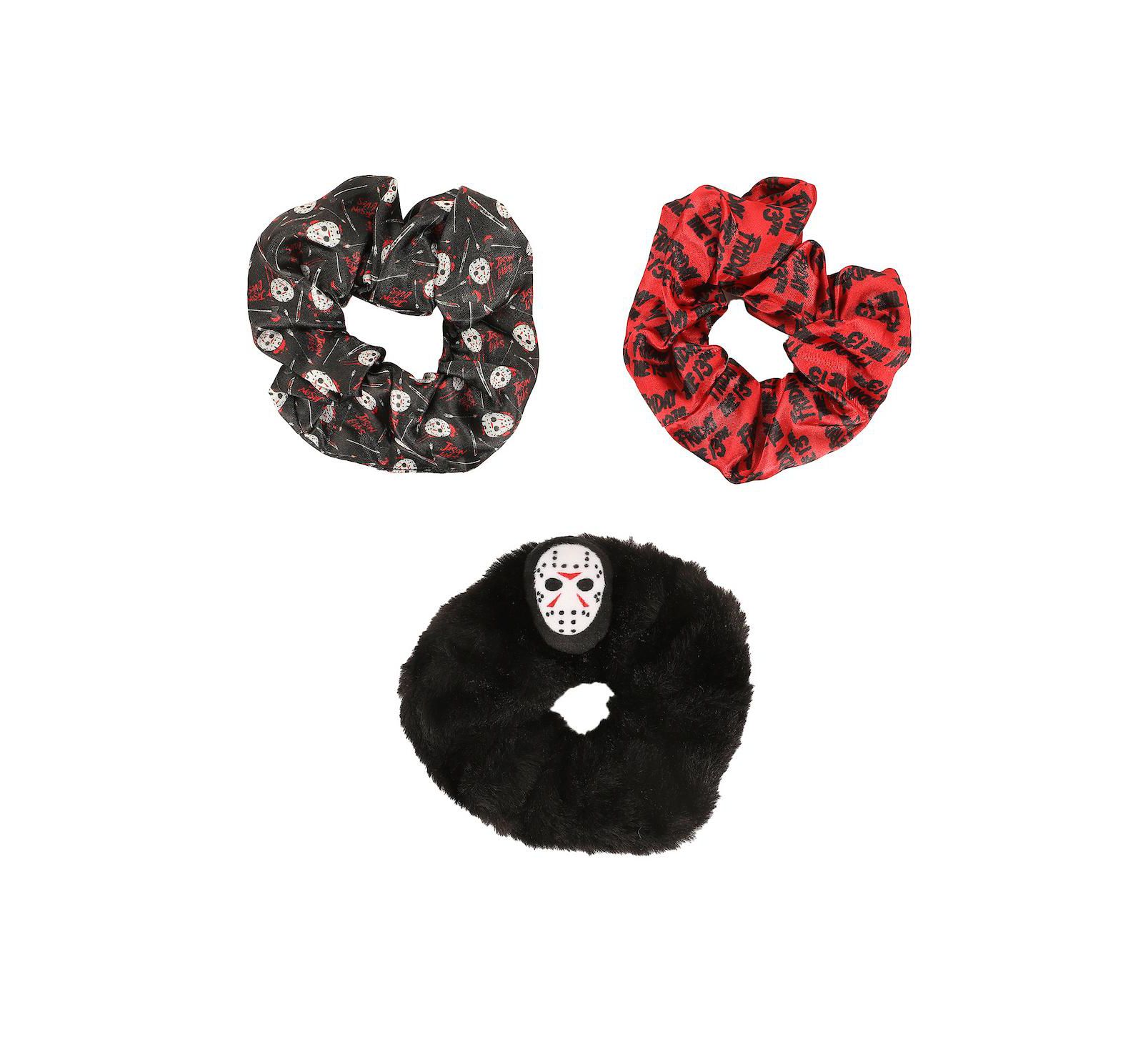 Friday the 13th AOP Stuffed Head 3 Pack Scrunchie Set