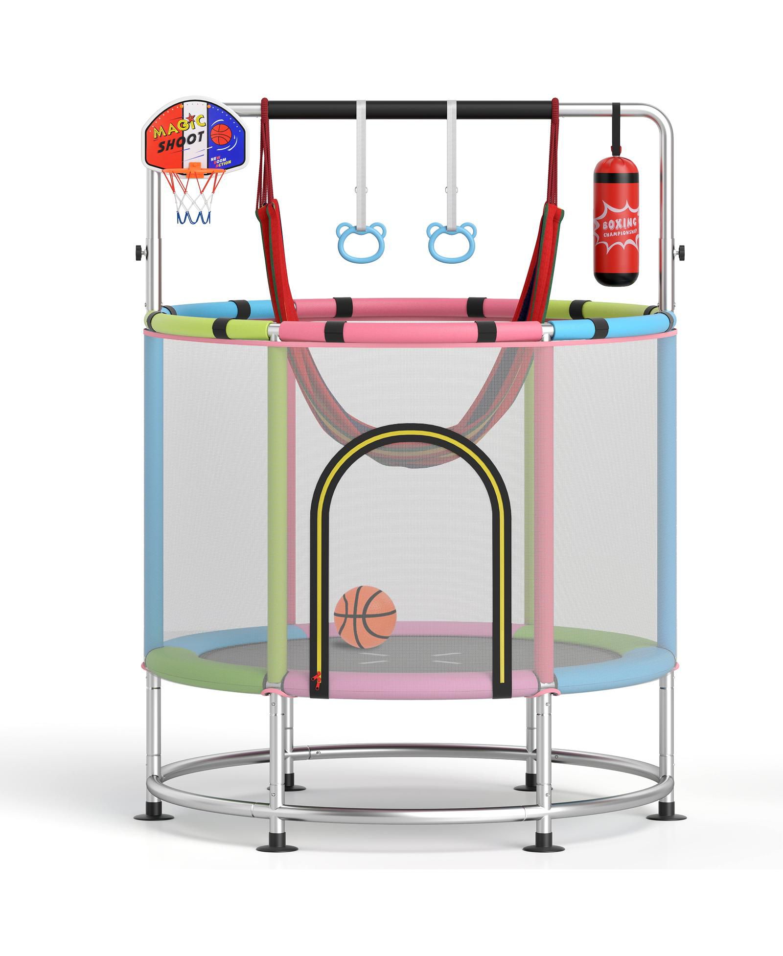 Детский батут HONGGE 55-Inch с защитной сеткой для детей 3–6 лет