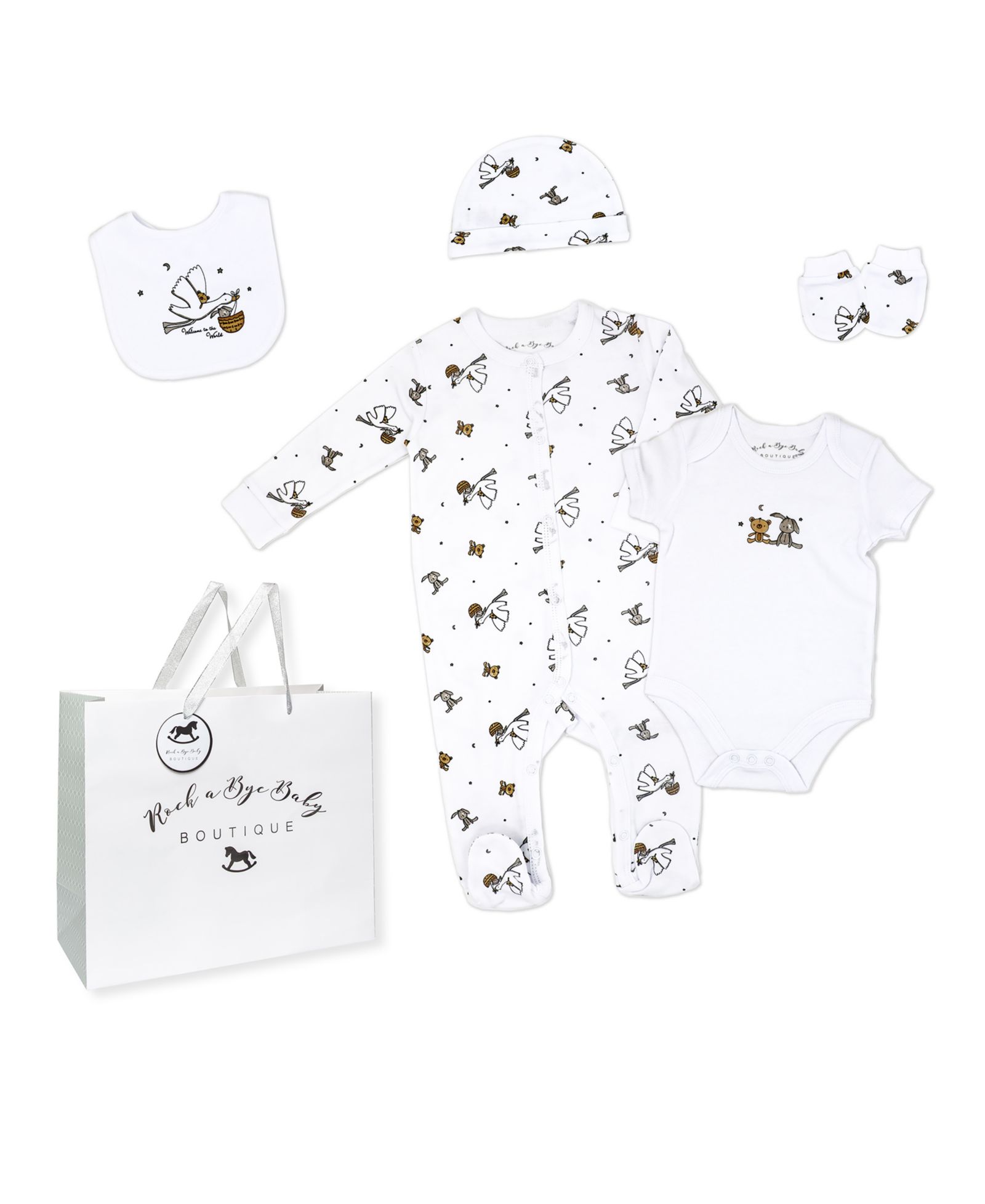 Rock-A-Bye Baby Boutique детский подарочный набор для мальчиков и девочек, комплект из 7 предметов
