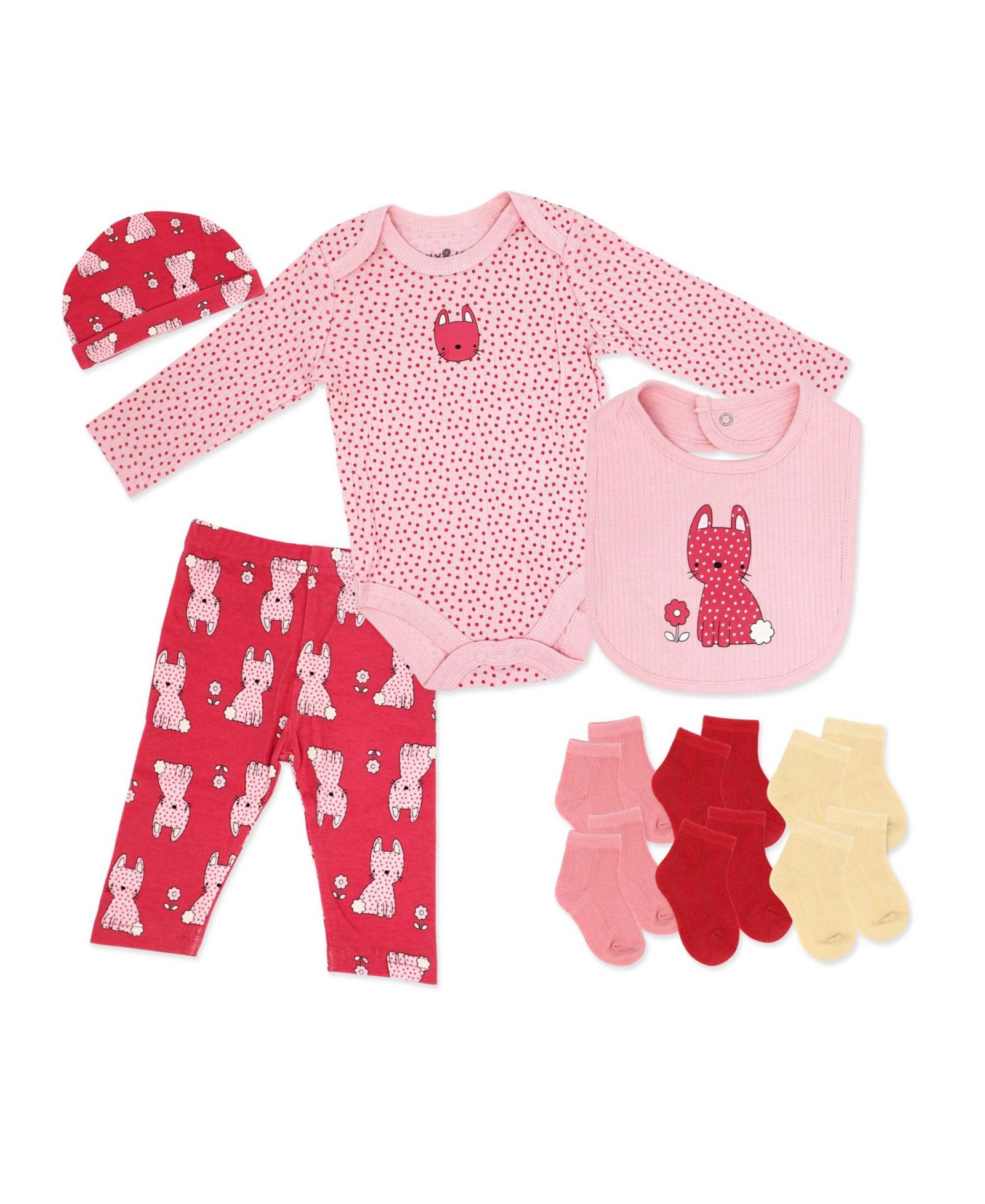 Детский набор одежды Lily & Jack Kitty Layette из 10 предметов