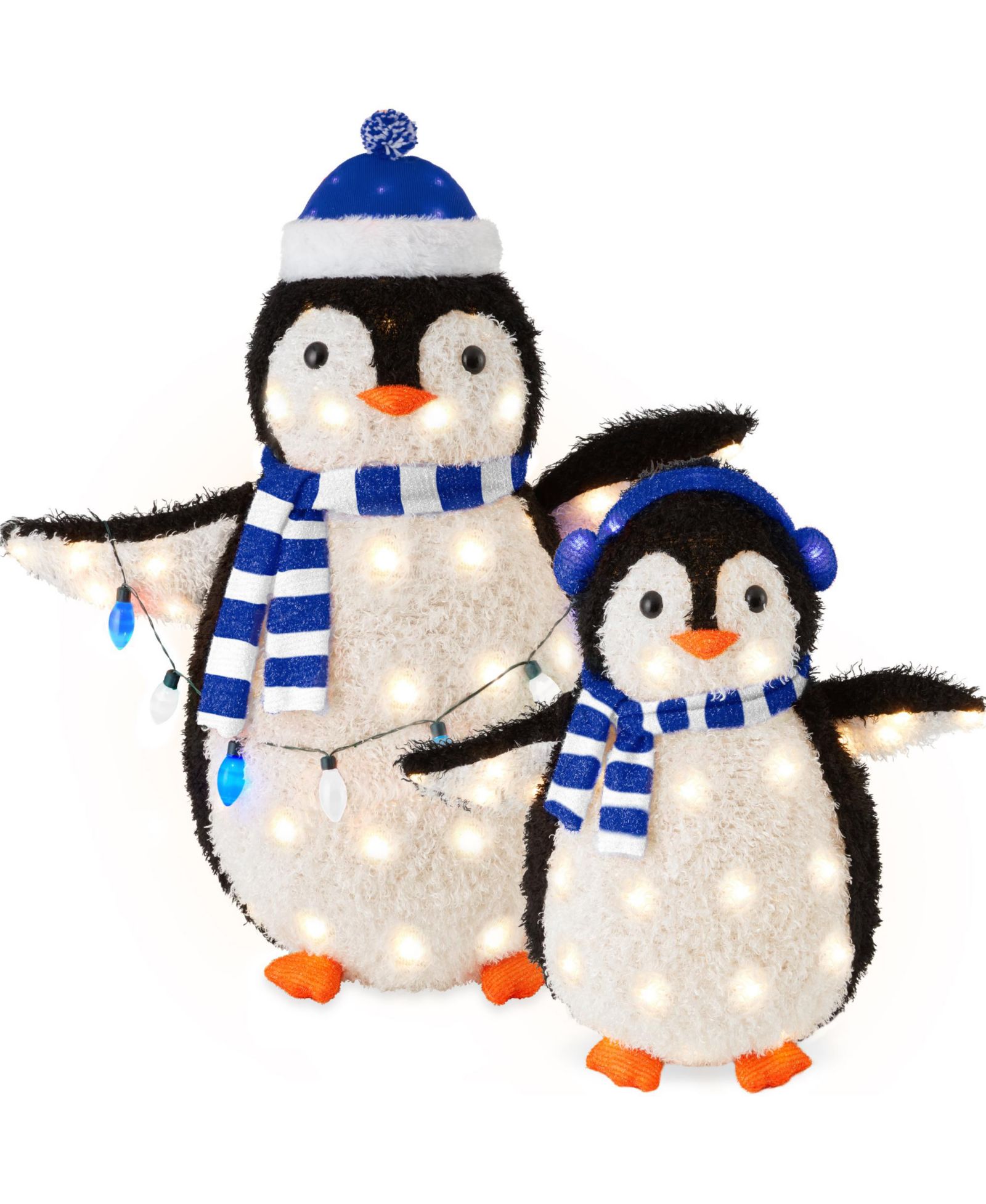 Best Choice Products 2-Piece Lighted 3ft Pop-Up Penguin Family Outdoor Christmas Decoration w/ 150 LED Lights