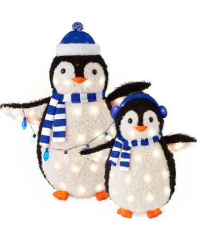 Рождественское украшение Best Choice Products 2-Piece Lighted 3ft Pop-Up Penguin Family 150 LED Lights