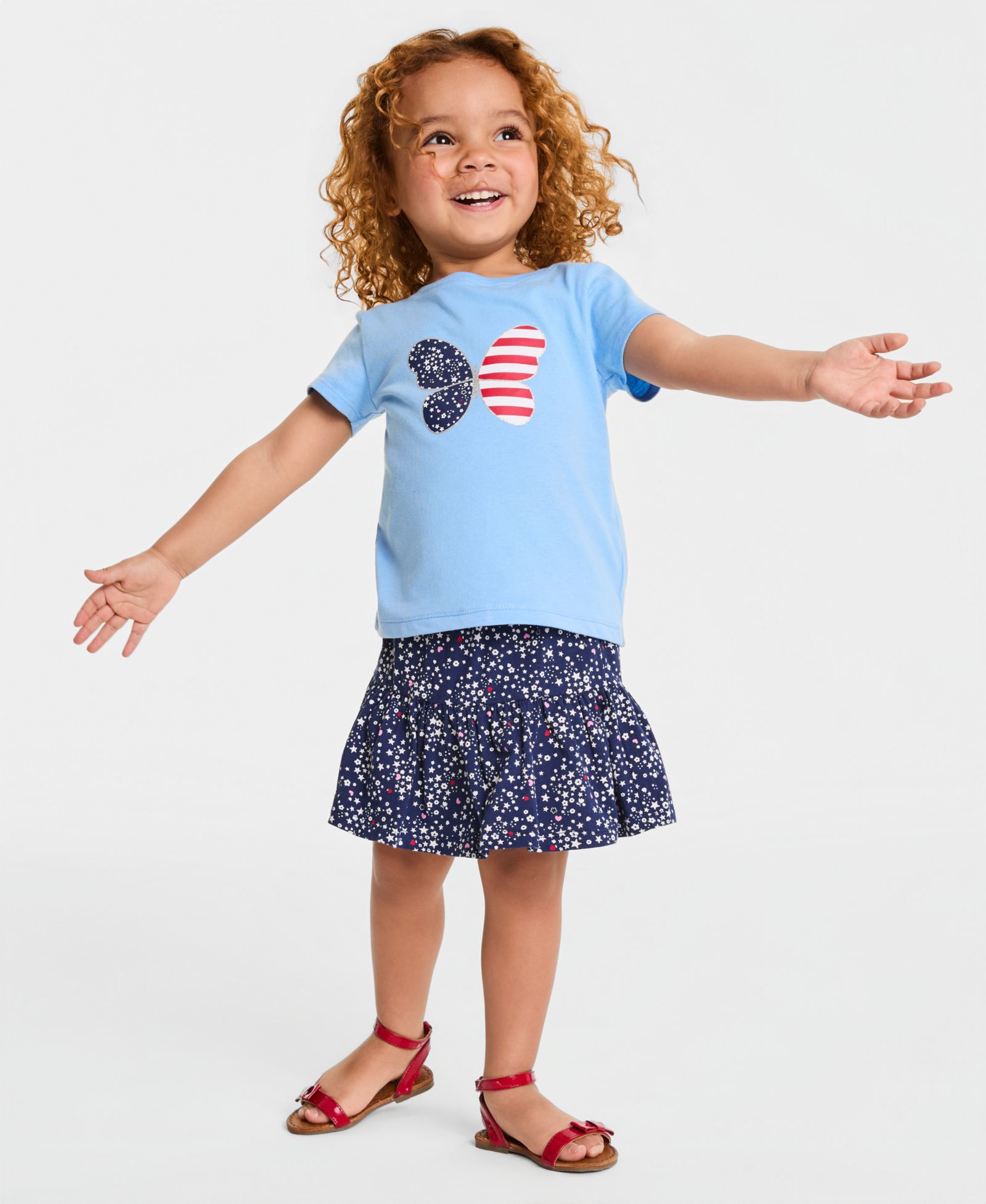 Epic Threads Детская юбка-шорты Americana Ditsy-Print для девочек 12M-5T