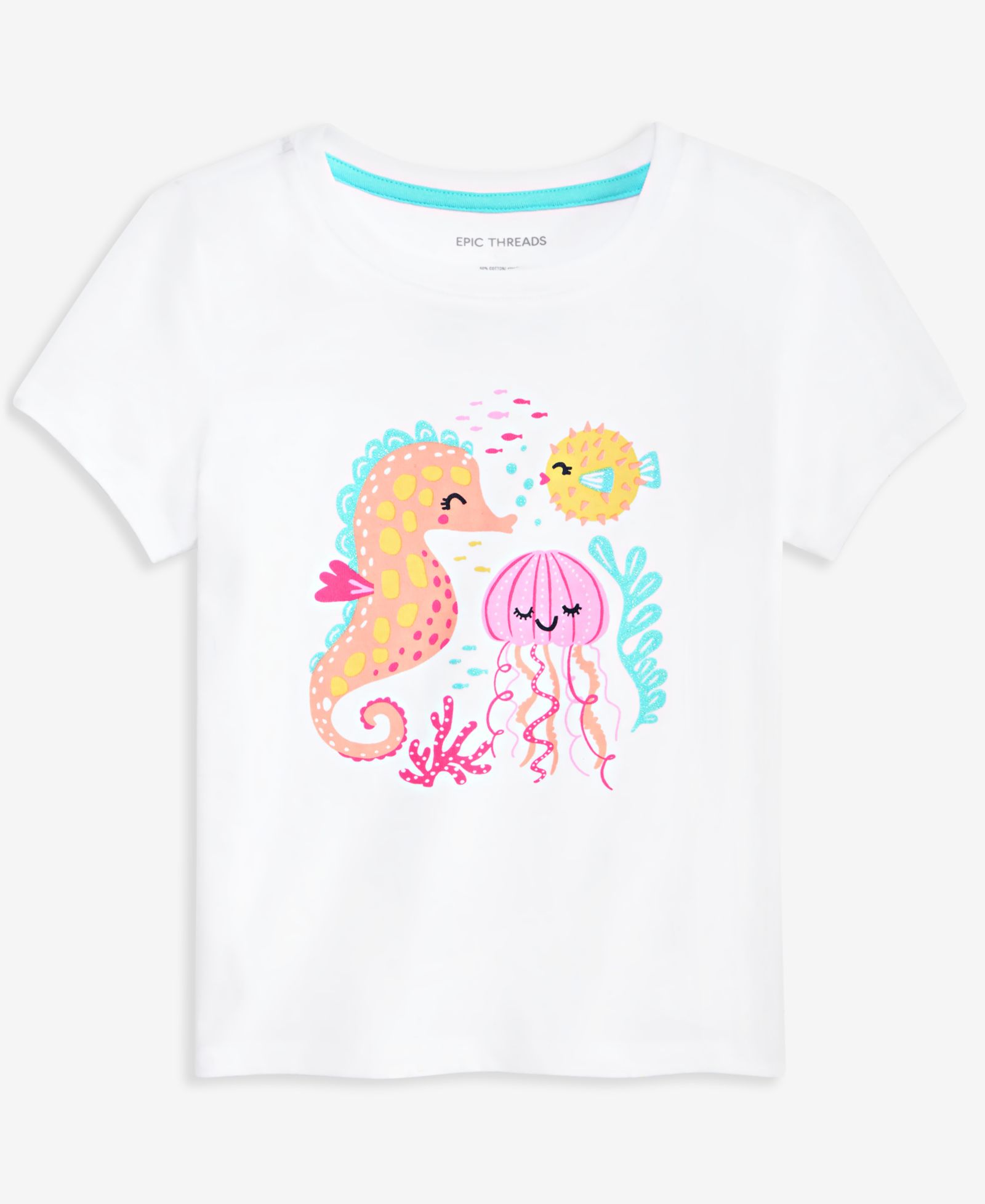 Epic Threads Девочкам футболка Seahorse Friends, 12M-5T