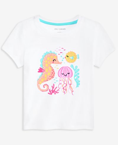 Epic Threads Девочкам футболка Seahorse Friends, 12M-5T