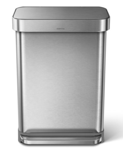 Simplehuman Rectangular Kitchen Trash Can на 55 Liter с карманом для пакетов